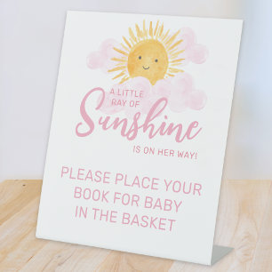 Signe De Table Baby Shower Fille Rayon De Soleil Placez Vos Livre
