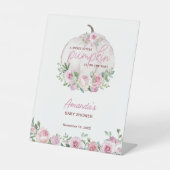 Signe De Table Baby Shower Fleur de Citrouille Rose (Recto)