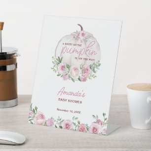 Signe De Table Baby Shower Fleur Rose Tendresse Petite Citrouille
