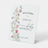 Signe De Table Baby shower fleur sauvage Bienvenue (Recto)
