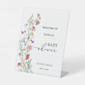 Signe De Table Baby shower fleur sauvage Bienvenue (Recto)