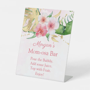 Signe De Table Baby shower floral d'été tropical Momosa Bar Sig