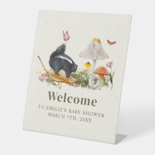 Signe De Table Baby shower floral petit puant Skunk