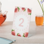 Signe De Table Baby shower fraise Numéro de tableau (In SItu)