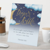 Signe De Table Baby shower garçon Twinkle Little Star Diaper Raff (In SItu)