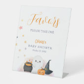 Signe De Table Baby shower Halloween Little Boo Favorisera la fêt (Recto)