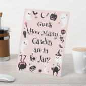 Signe De Table Baby shower Halloween rose Devinez combien de bonb (In SItu)