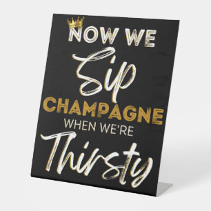 Signe De Table Baby shower Hip hop des années 90 Champagne d'anni