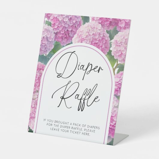 Signe De Table Baby shower Hydrangea Raffin de couche (Recto)