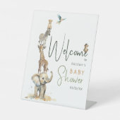 Signe De Table Baby shower Jungle Safari Animaux Bienvenue (Recto)