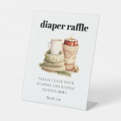 Signe De Table Baby shower laide moderne Raffle de couche (Recto)