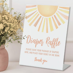 Signe De Table Baby Shower Little Ray Of Sunshine Tirage au sort 