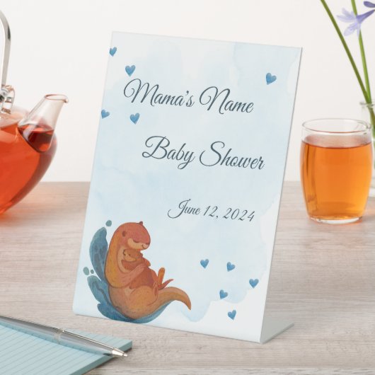 Signe De Table Baby shower Mama & Me Otter (In SItu)