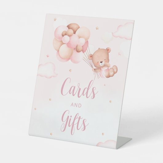 Signe De Table Baby shower moderne Boho Teddy Bear Cartes et Cade (Recto)