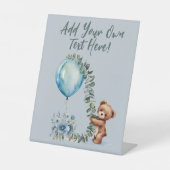 Signe De Table Baby shower modifiable Oh Boy Thème Ajouter Vos Mo (Recto)