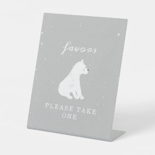 Signe De Table Baby shower neutre à la neige de l'ours polaire fa