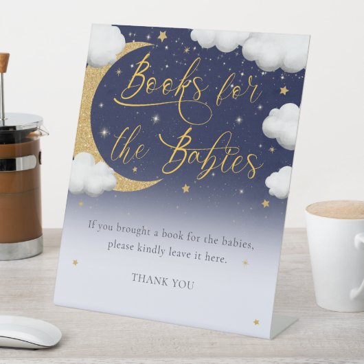 Signe De Table Baby Shower Over the Moon Books for Babies (In SItu)