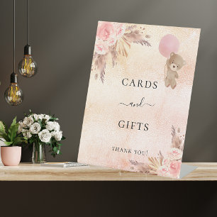 Signe De Table Baby shower pampas herbe blush tedcards cadeaux