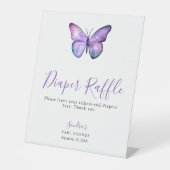 Signe De Table Baby shower Papillon Élégant Jeu de Raffle de couc (Recto)