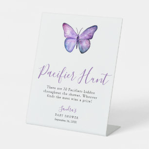 Signe De Table Baby shower papillon Elegant Pacifier jeu de chass