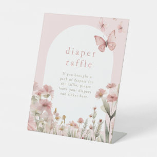 Signe De Table Baby shower papillon fleur sauvage de la tomette