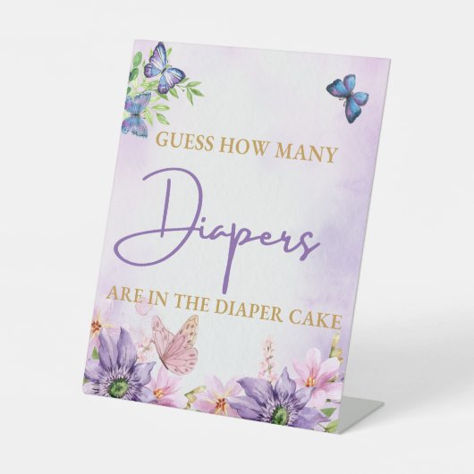 Signe De Table Baby shower papillon - Symbole de piédestal (Recto)