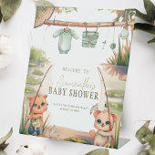 Signe De Table Baby shower pêcheur rustique neutre par sexe