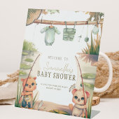 Signe De Table Baby shower pêcheur rustique neutre par sexe