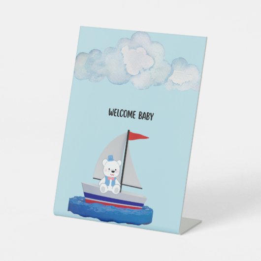 Signe De Table Baby Shower Pedestal Sign (Recto)