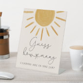 Signe De Table Baby shower Rétro Sun Devine Combien de bonbons (In SItu)