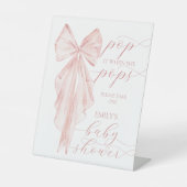 Signe De Table Baby shower Rose Bow Girl Pop It When She Pops (Recto)