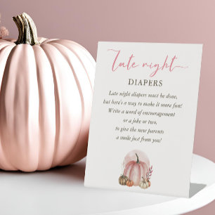 Signe De Table Baby shower rose sucré Citrouille tard la nuit