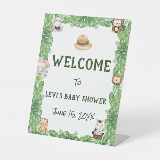 Signe De Table Baby shower Safari Bienvenue (Recto)