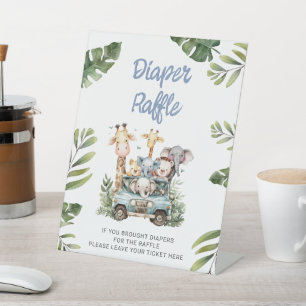 Signe De Table Baby shower Safari Wild One Daper Raffle