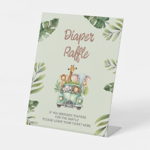 Signe De Table Baby shower Safari Wild One Daper Raffle