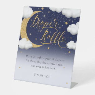 Signe De Table Baby shower sur la lune Déchirère Raffle