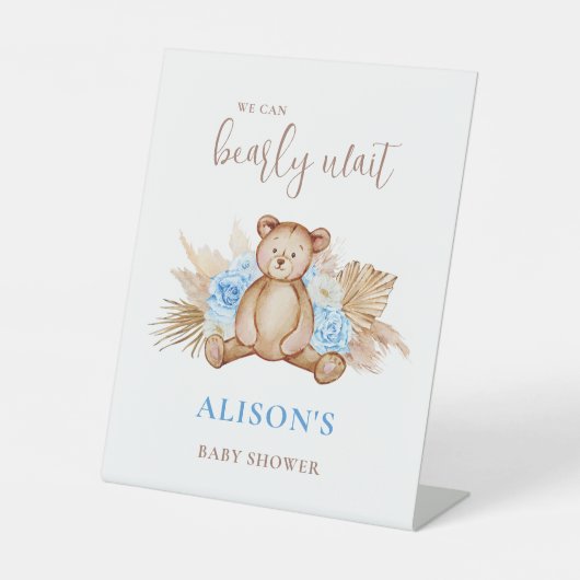 Signe De Table Baby shower Teddy Bear (Recto)
