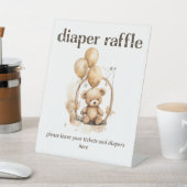 Signe De Table Baby shower Teddy Bear Raffin (In SItu)