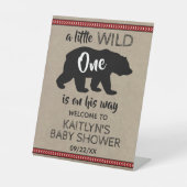 Signe De Table Baby shower Wild One Boys Bienvenue (Recto)