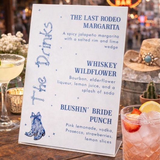 Signe De Table Bachelorette à thème occidental Boisson du week-en