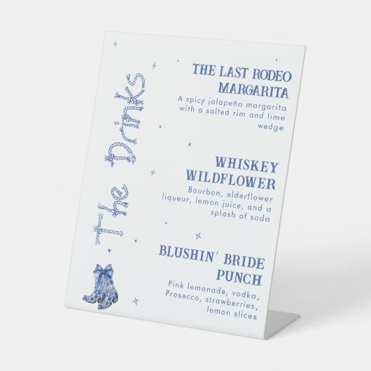 Signe De Table Bachelorette à thème occidental Boisson du week-en (Recto)