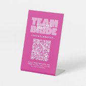 Signe De Table Bachelorette QR Code Acheter Drink Team Bride Rose (Recto)