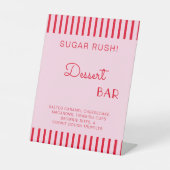 Signe De Table Bachelorte bar dessert Retro rouge et rose (Recto)