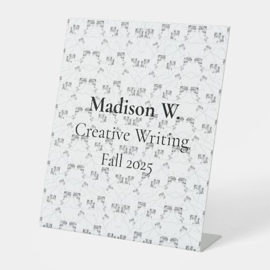 Signe De Table Back-to-School Minimal Line Pattern | Summer (Recto)