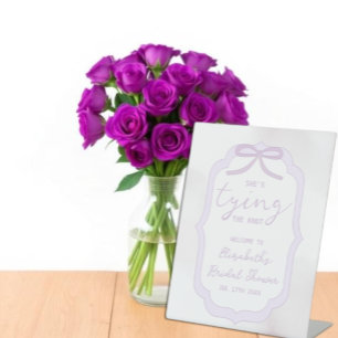 Signe De Table Baigne de mariage aquarelle ruban violet