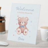 Signe De Table Bain de bébé garçon Ourson avec des étoiles bleues (In SItu)