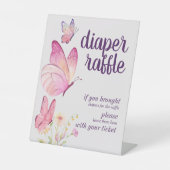 Signe De Table Baisers à papillon Bébé Voeux | Broche de couches (Recto)
