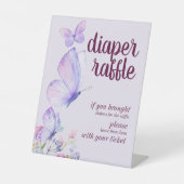 Signe De Table Baisers à papillon | Broche de couches pourpre (Recto)