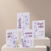 Signe De Table Baisers à papillon | Broche de couches pourpre