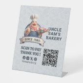 Signe De Table Bakery Store Pastry Cake Baker QR Code Pay Here (Recto)
